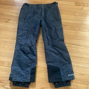 Columbia men’s Snow or ski Pants Large L Grey Black